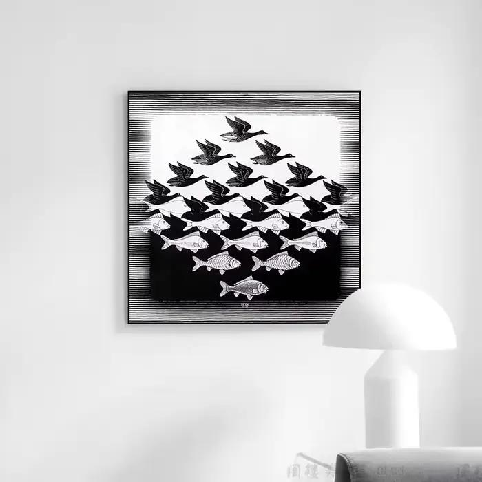 Affiches d'art géométrique surréalistes Escher