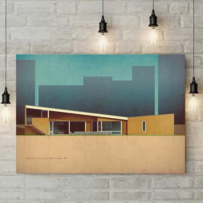 Affiche sur toile Maison de Marcel Breuer au Centre des Musées 1949
