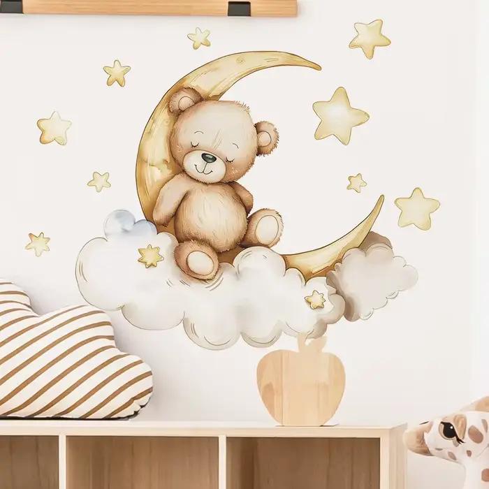 Autocollant mural ballon ours mignon pour enfants