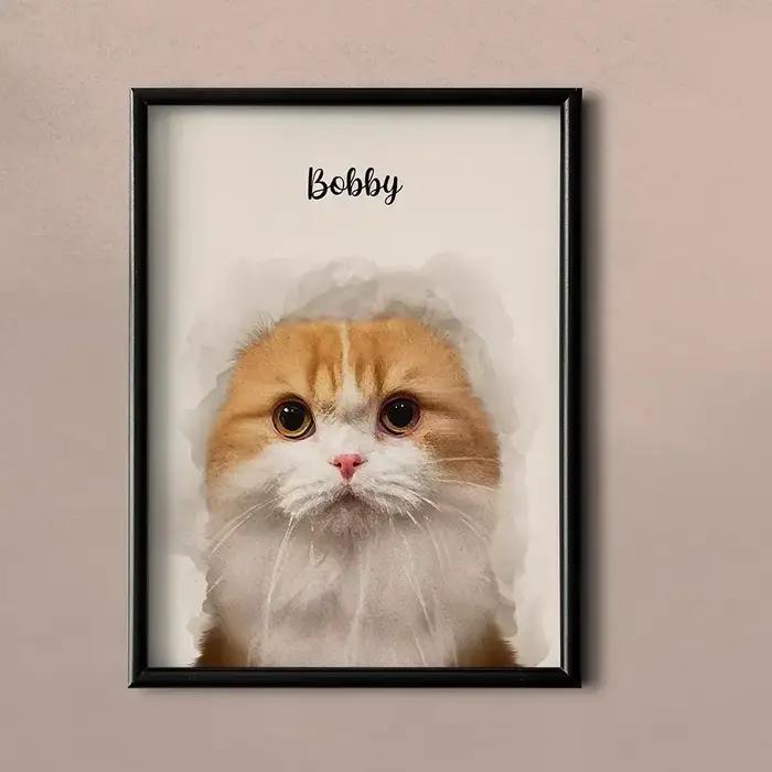 Affiche personnalisée en couleur pour Portrait d'animal de compagnie