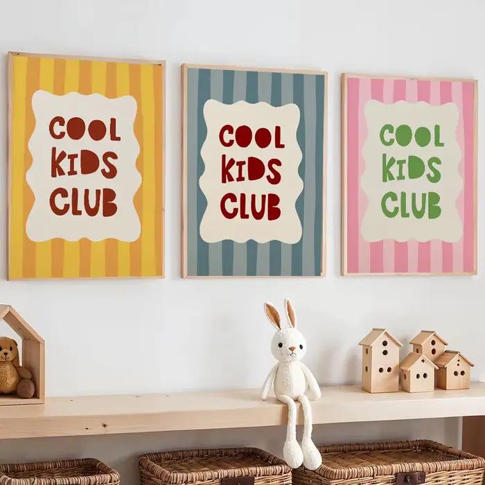 Affiche de peinture sur toile de dessin animé moderne pour enfants