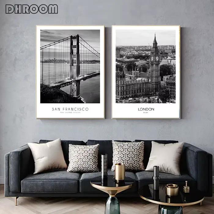 Toile de peinture en noir et blanc