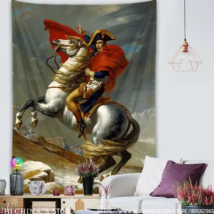 HD Napoléon peinture à l'huile tapisserie bohème esthétique tenture murale français célèbre
