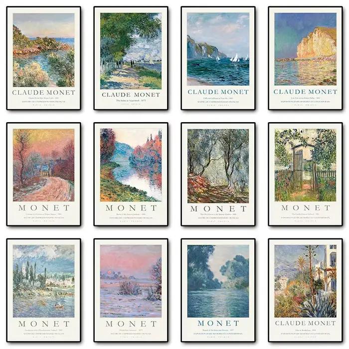 Affiches et imprimés d'exposition de paysage abstrait Vintage de Claude Monet