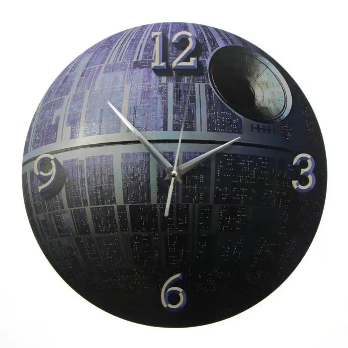 Horloge murale 3D à motif d'étoiles de la mort