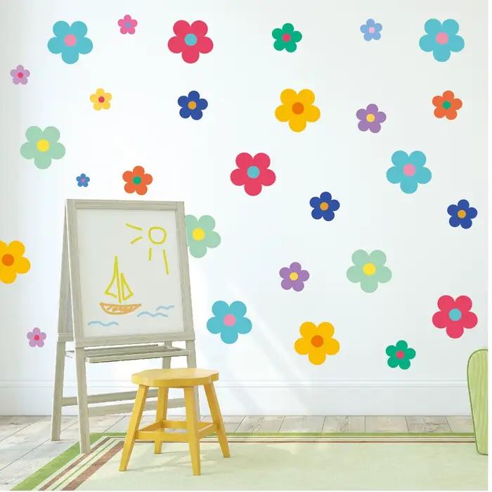 Stickers muraux de fleurs fantastiques colorées – Autocollant