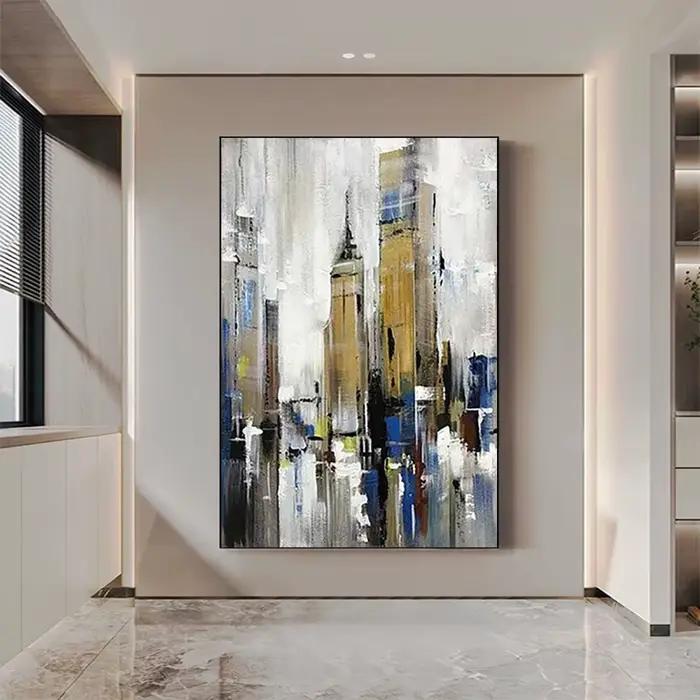 Peinture à l'huile abstraite de bâtiment sur toile