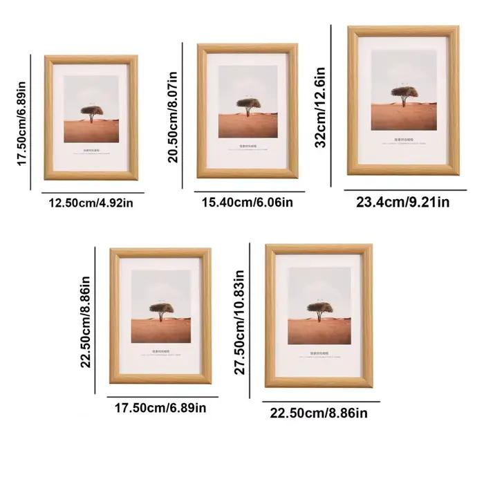 Cadre photo rectangulaire en bois avec couvercle transparent