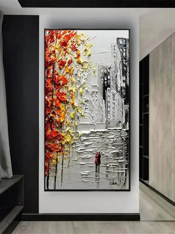 Peinture à l'huile abstraite peinte à la main sur toile