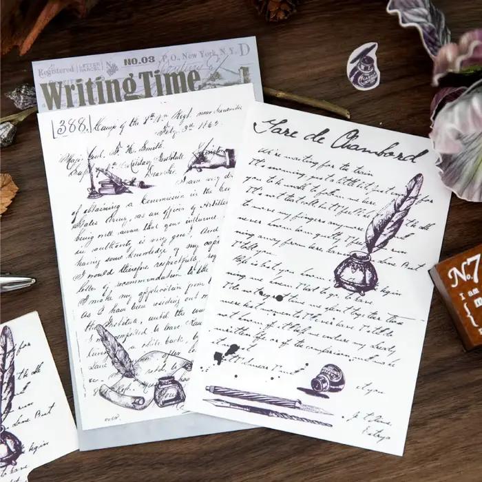 Autocollants imprimés manuscrit Vintage