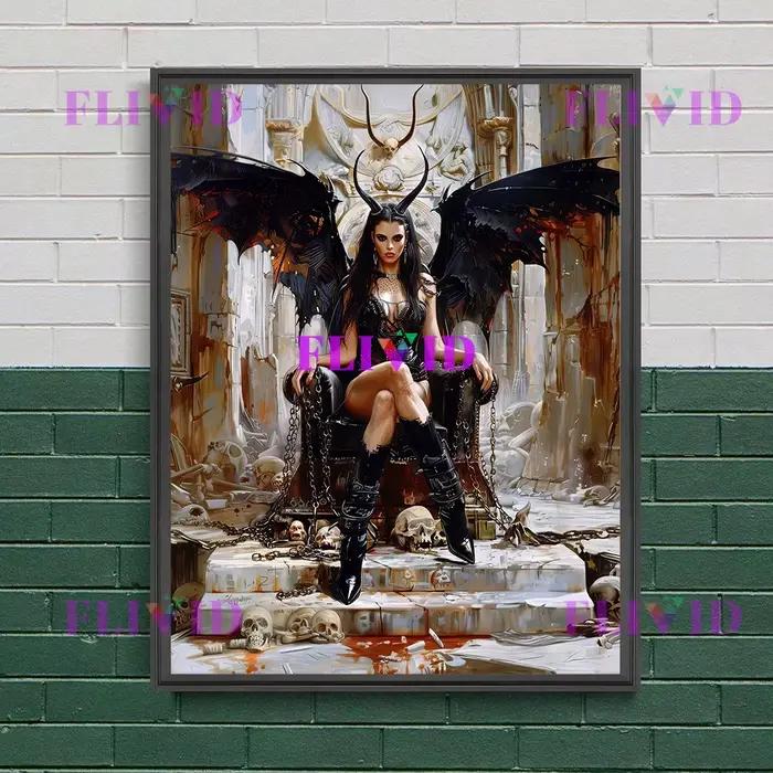 Lilith démon princesse sorcière sombre esthétique Art affiche impression décor à la maison