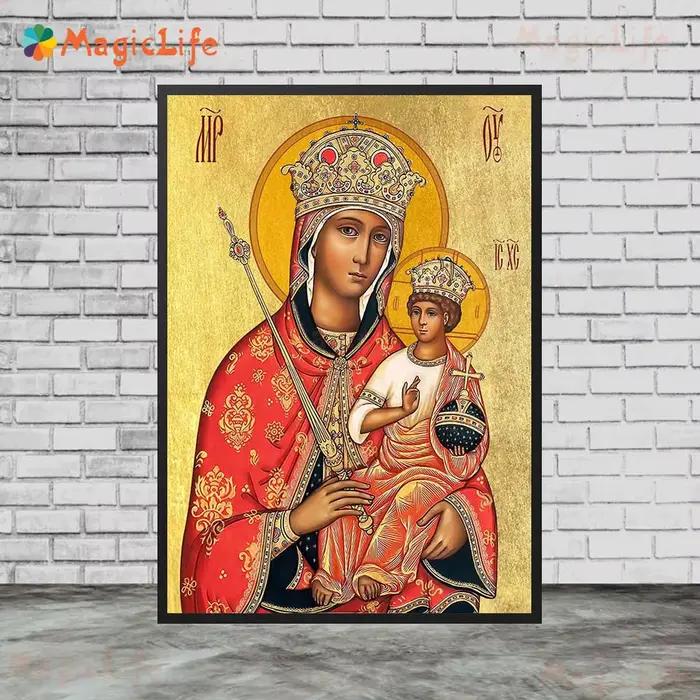 La mère de dieu vierge marie enfant Religion photos murales pour salon Vintage affiche mur Art toile peinture sans cadre