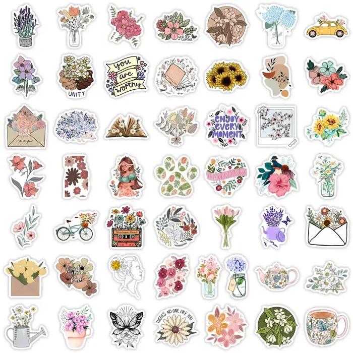 Jolis autocollants à motifs floraux