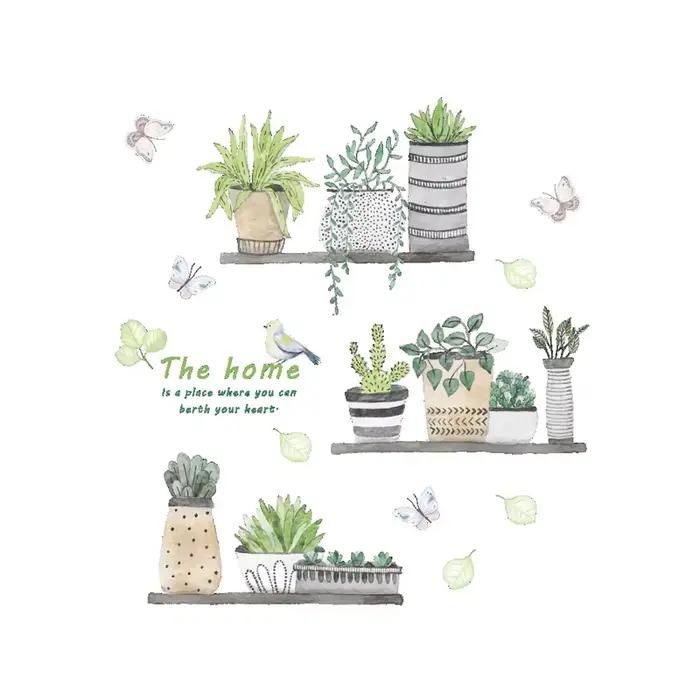 Autocollant Mural de Style peinture de plantes en pot