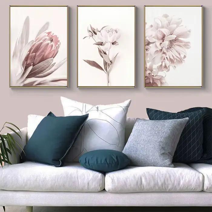 Toile d'art de fleur rose moderne imprimée