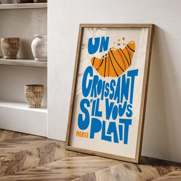 Un Croissant Print, affiche de petit déjeuner