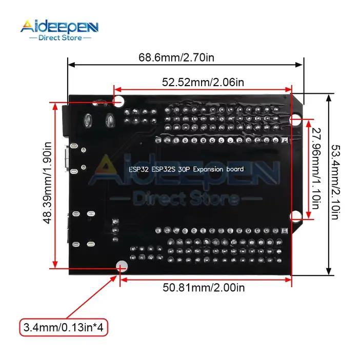ESP32 DEVKIT V1 panneau d'alimentation ESP32 30P carte d'alimentation 2.4 GHz WIFI + CPU double cœur Compatible Bluetooth faible consommation d'énergie