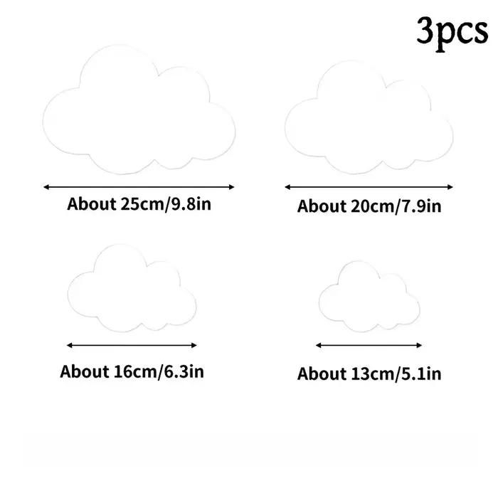Lot de 3 décorations murales nuages en bois