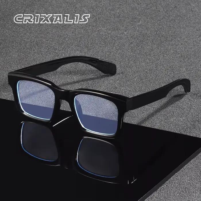 CRIXALIS carré Anti lumière bleue lunettes pour femmes et hommes cadre noir beauté naturelle artefact lunettes ordinateur lunettes