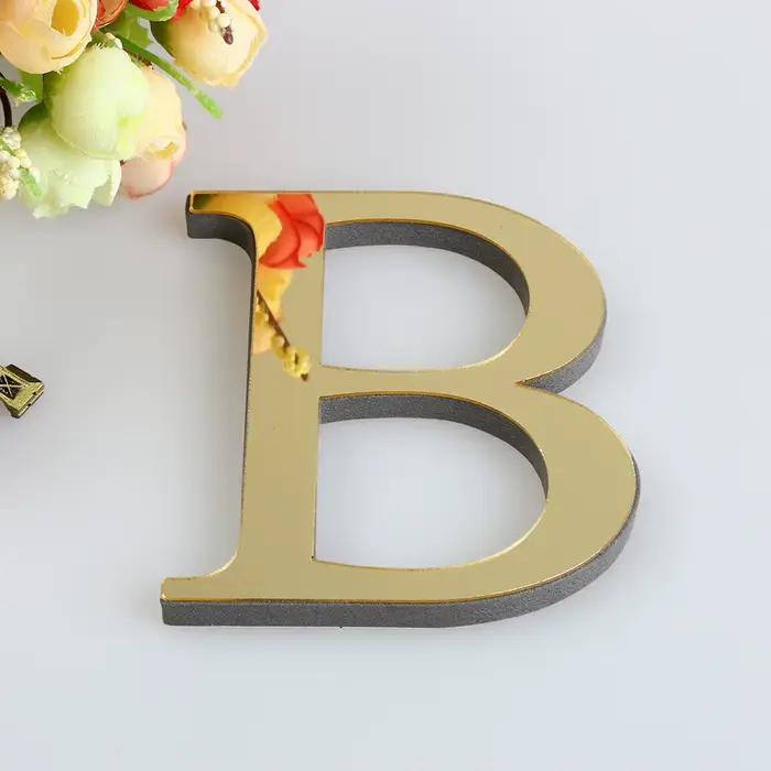 Autocollant mural miroir avec lettres anglaises 3D