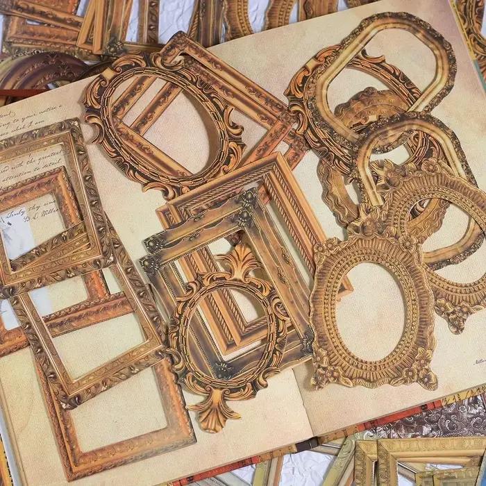 Journamm 80 pièces cadre papier autocollant Pack Vintage