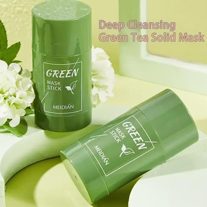 40g thé vert masque bâton visage enlever points noirs traiter acné imperfections points noirs propre solide masque bâton crème soins de la peau