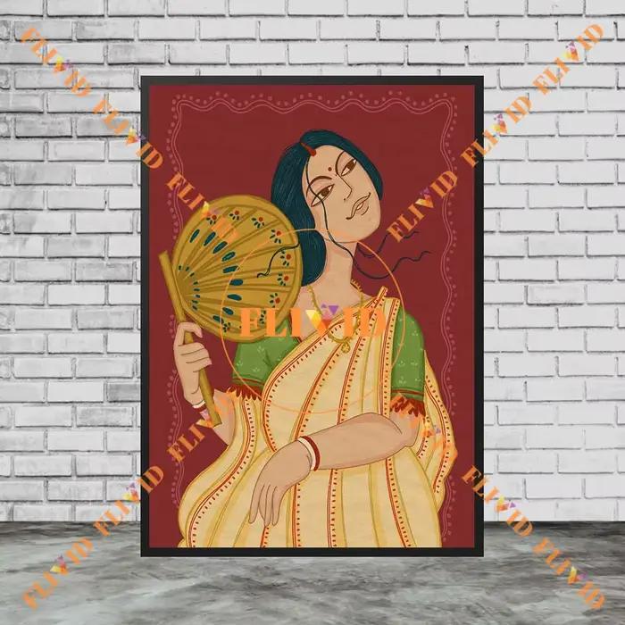 Affiche murale Vintage pour Portrait de fille et femme