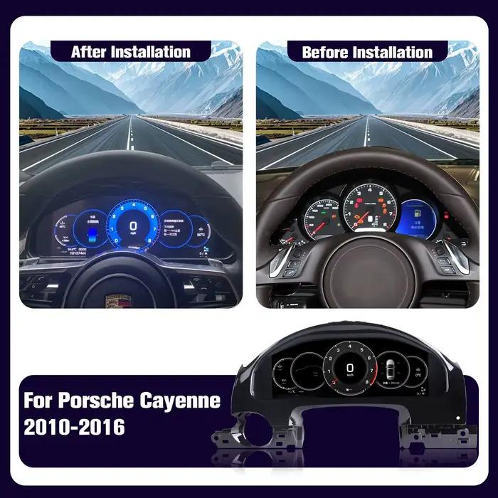 Tableau de bord LCD Android pour Porsche Cayenne 2011 – 2017, compteur de vitesse numérique pour voiture, tableau de bord LCD, Carplay intelligent