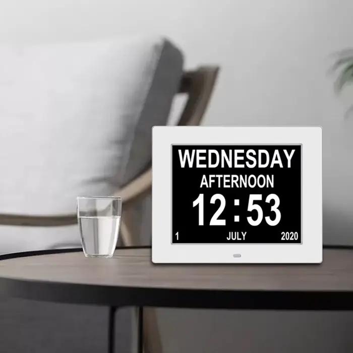 Horloge calendrier numérique LED à 12 alarmes avec affichage multilingue pour afficher