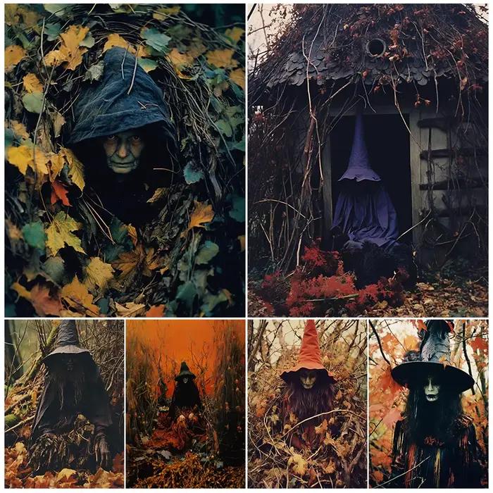 Sorcière d'automne dans les bois