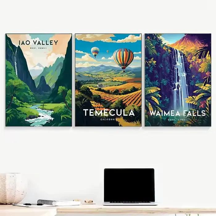 Affiche de paysage naturel Vintage Hawaii Lahaina