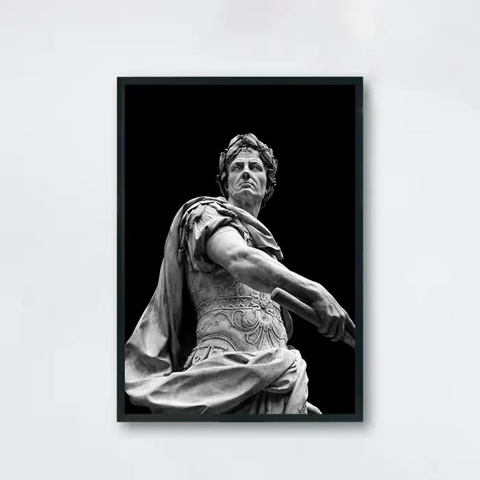 Statue de célébrité néoclassique classique rétro noir et blanc