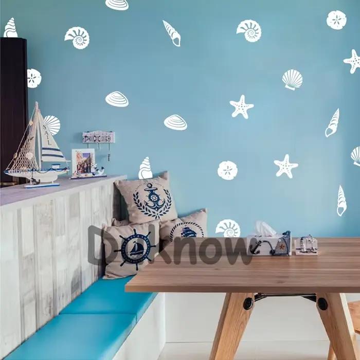 Ensemble de 21 autocollants muraux de coquillages de plage
