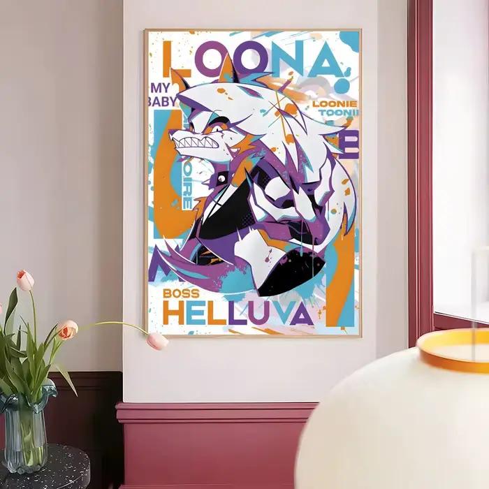 Affiche Anime Loona H-helluva Boss, autocollants muraux élégants et abordables pour dortoir, salon et chambre à coucher