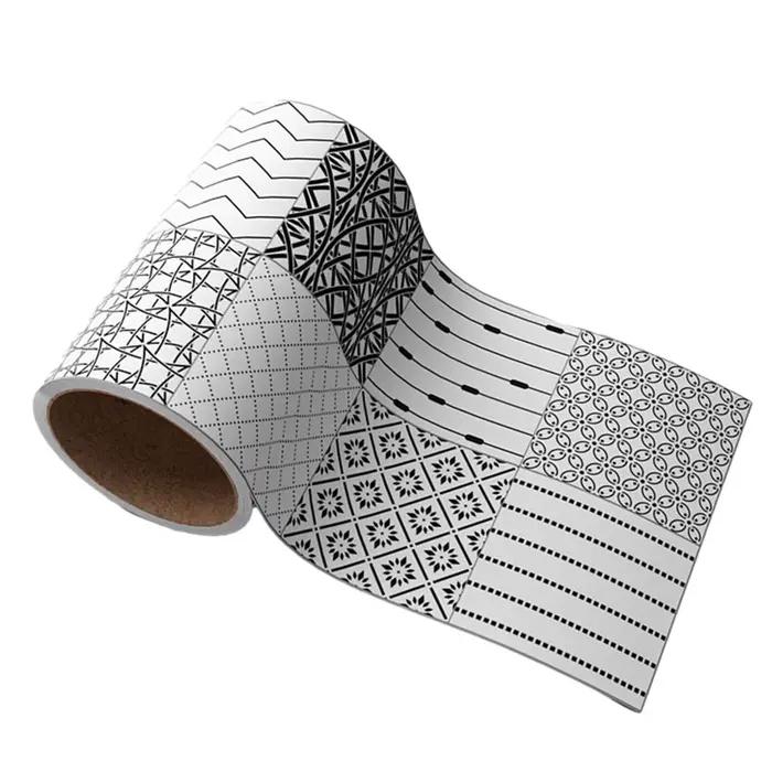 Autocollants muraux auto-adhésifs imperméables pour ligne de taille de salle de bains