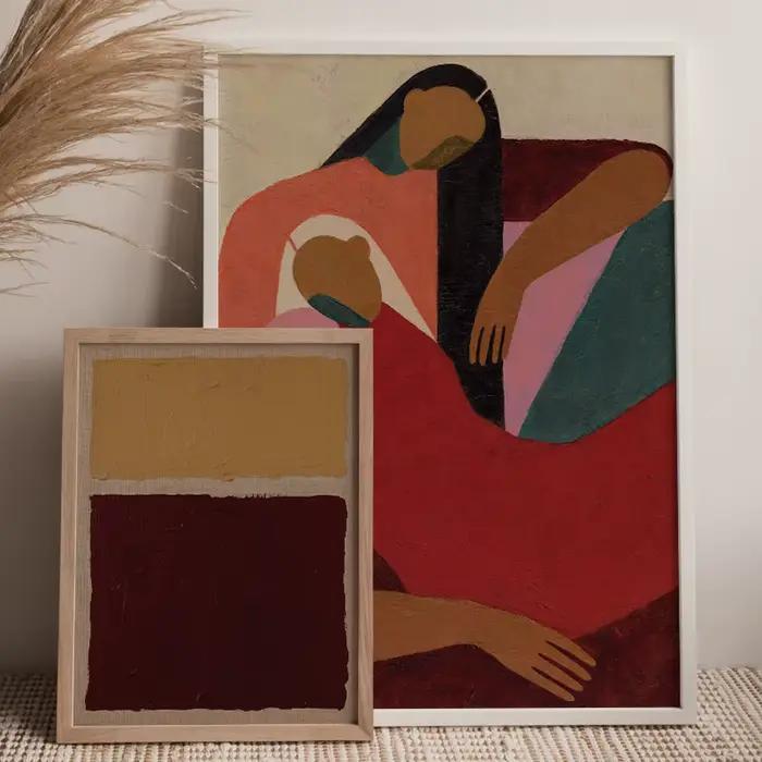 Reds Gallery Wall – impression sur toile Ocre