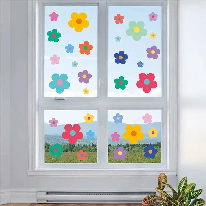 Stickers muraux de fleurs fantastiques colorées – Autocollant