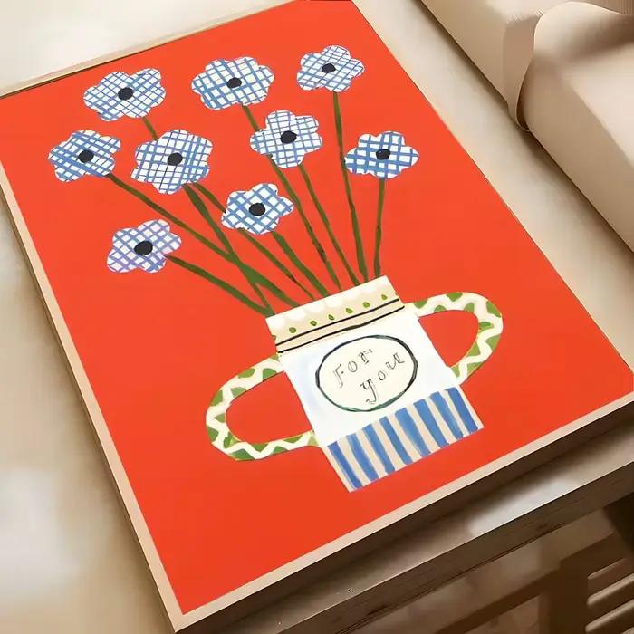 Affiche sur toile moderne avec motif de marché floral et de plantes