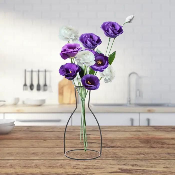 Cadre en fer forgé moderne et élégant pour fleurs séchées