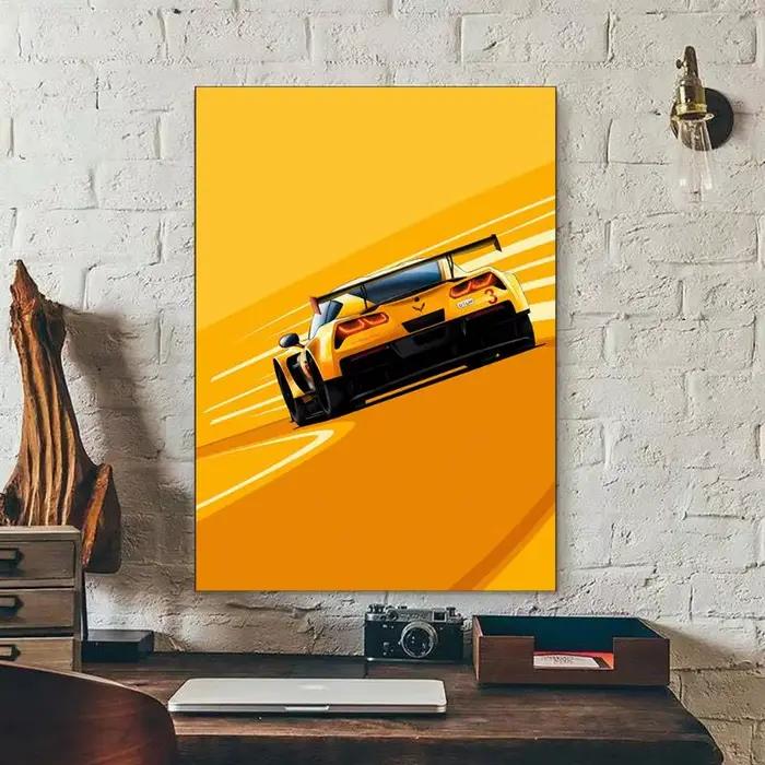 Affiche toile peinture mur Art Racer affiches esthétique sport automobile pour salon garçons décor à la maison 1PC moderne dessin animé voiture de course