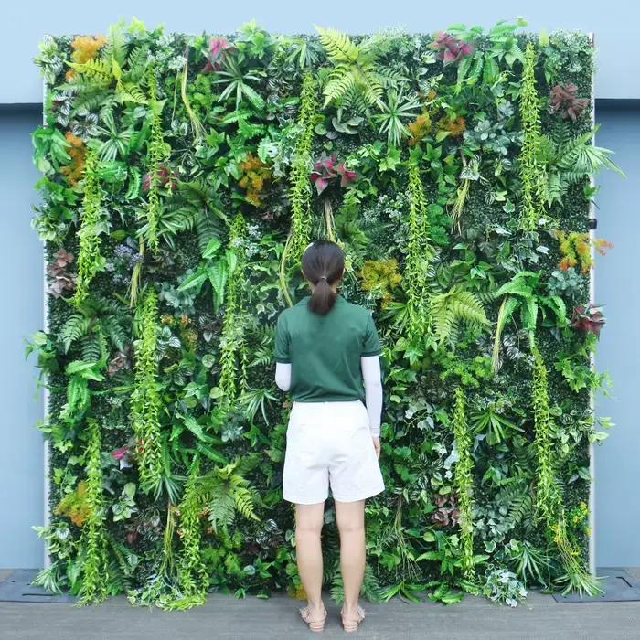 5D plantes vertes gazon mur enroulable tissu