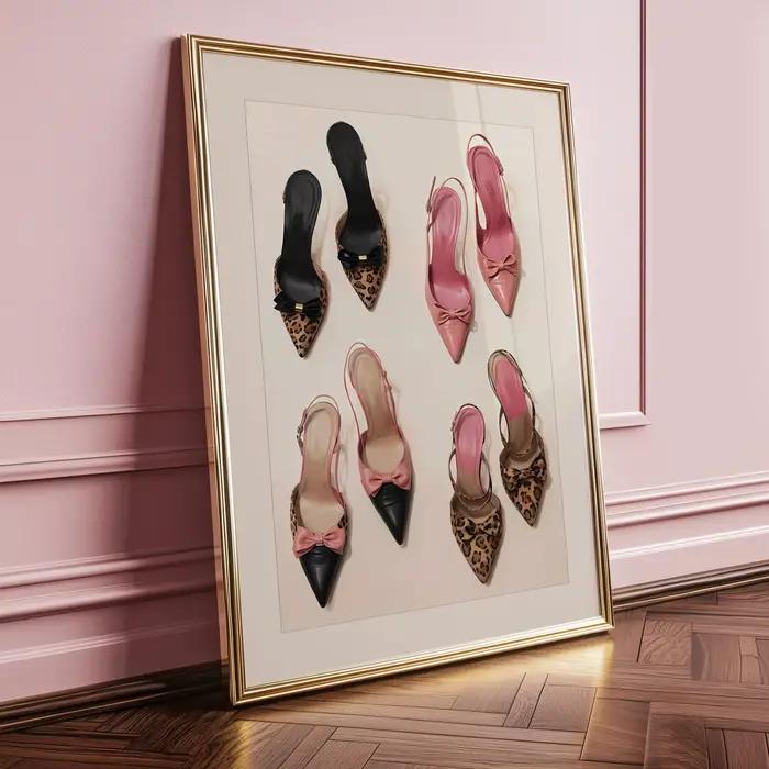 Nouveau Style Yorker rose léopard toile impression peinture Vintage rétro Magazine mur Art pour salon chambre bureau décor à la maison