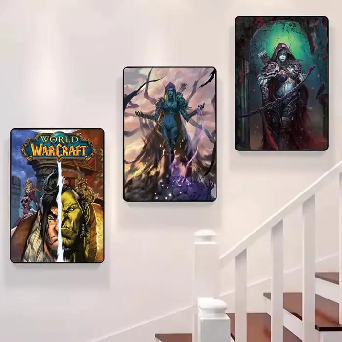Affiche sur toile de calligraphie de peinture World of Warcraft: sans plis