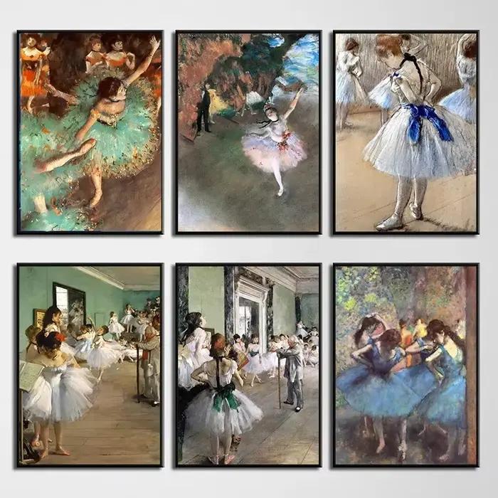 Impression sur toile de portrait de ballerine impressionniste