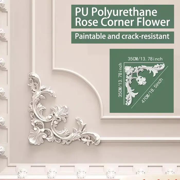 Décoration murale en PU, panneau décoratif floral ajouré, moulure murale d'angle, bande de bordure décorative