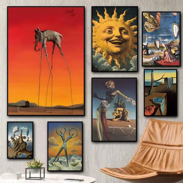 Suréalisme œuvre d'art célèbre par Salvador Dali toile peinture calligraphie HD