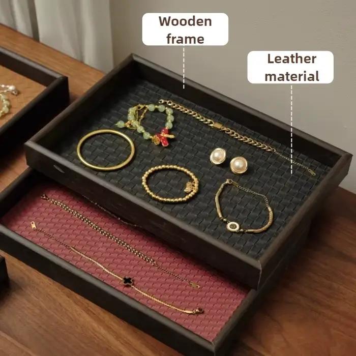 Plateaux à bijoux en bois Vintage