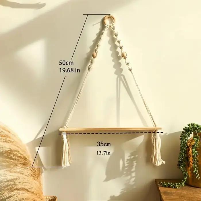 Étagère suspendue en macramé