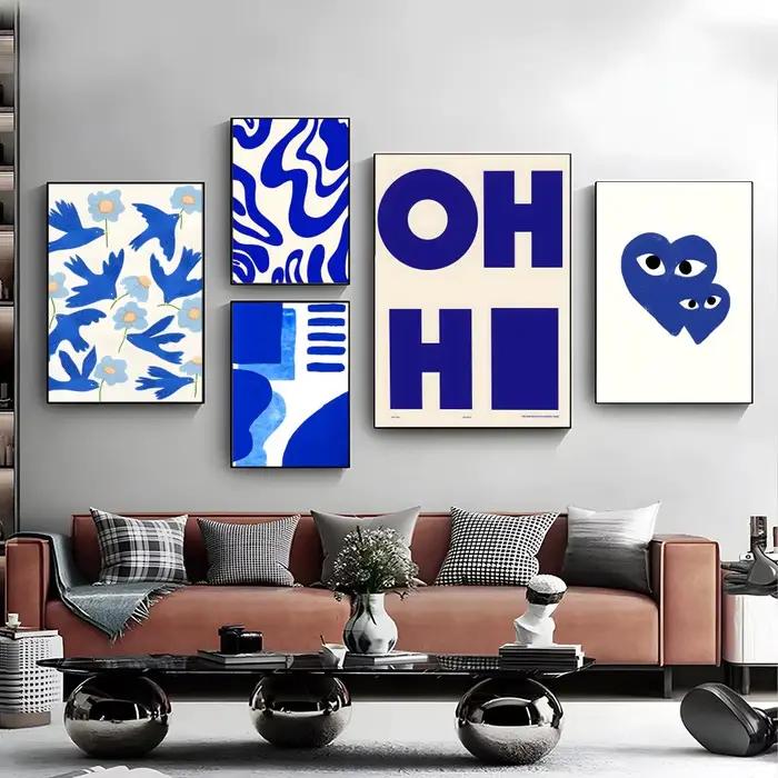 Affiche abstraite bleu Klein