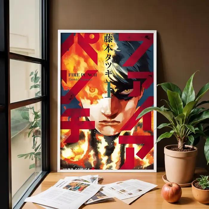 Affiche murale auto-adhésive HD Manga F-FIRE P-PUNCH